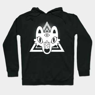 Mystic Wolf Head in White Hoodie